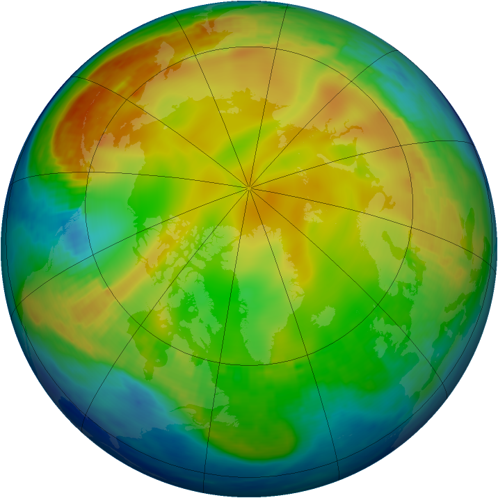 Arctic ozone map for 24 December 1987